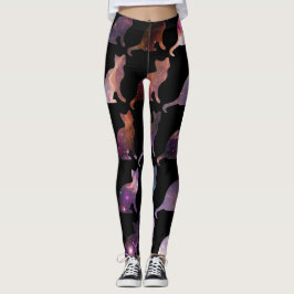 Mönstrad damasker för galaxtryckkatter leggings