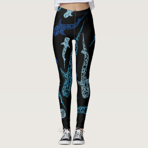 Mönstrad damasker för valhaj leggings