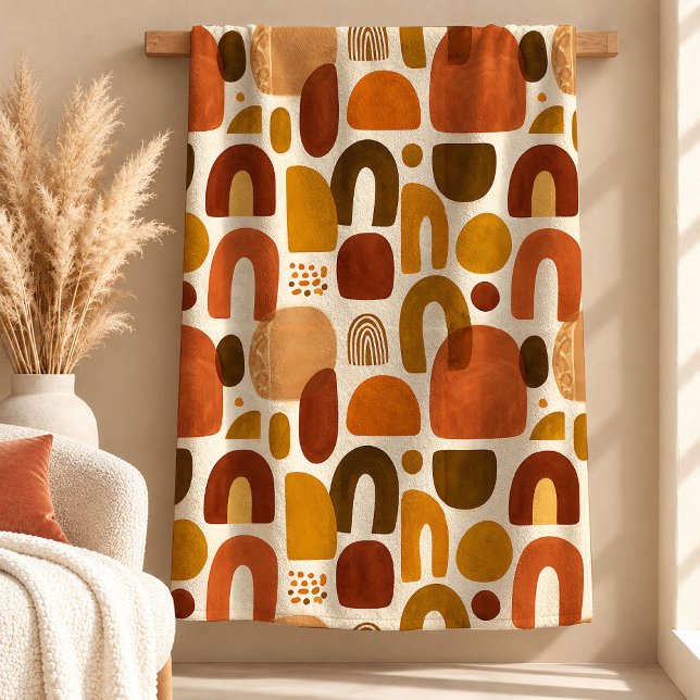 Mönstrad dammig grön koppar boho filt dekoration (Patterned Dusty Green Copper Boho Blanket Decor)