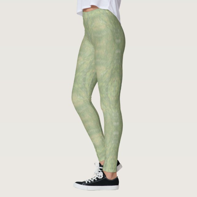 Mönstrad design med Grönt Leggings (Vänster)