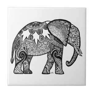 Mönstrad elefant kakelplatta