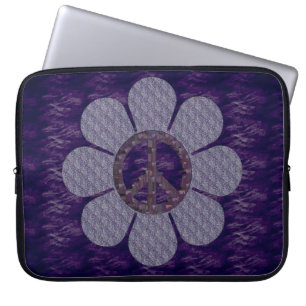 Mönstrad fredblomma laptop fodral