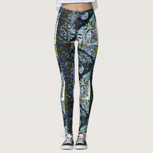 Mönstrad fullmåneugglanatt leggings