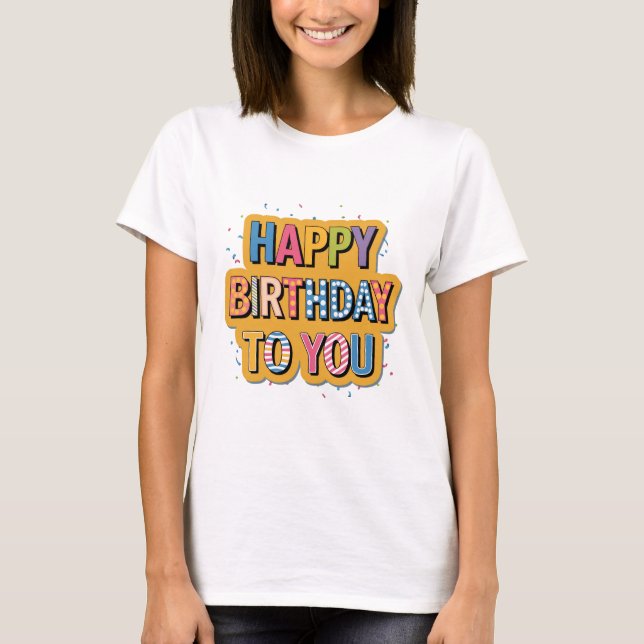 Mönstrad Grattis på födelsedagen T Shirt (Framsida)