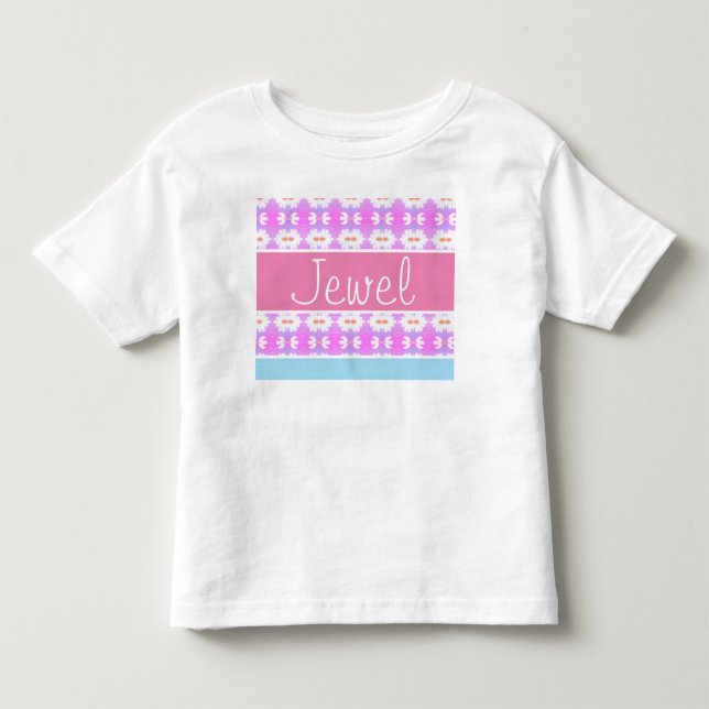 Mönstrad med namnstypografi t shirt (Framsida)