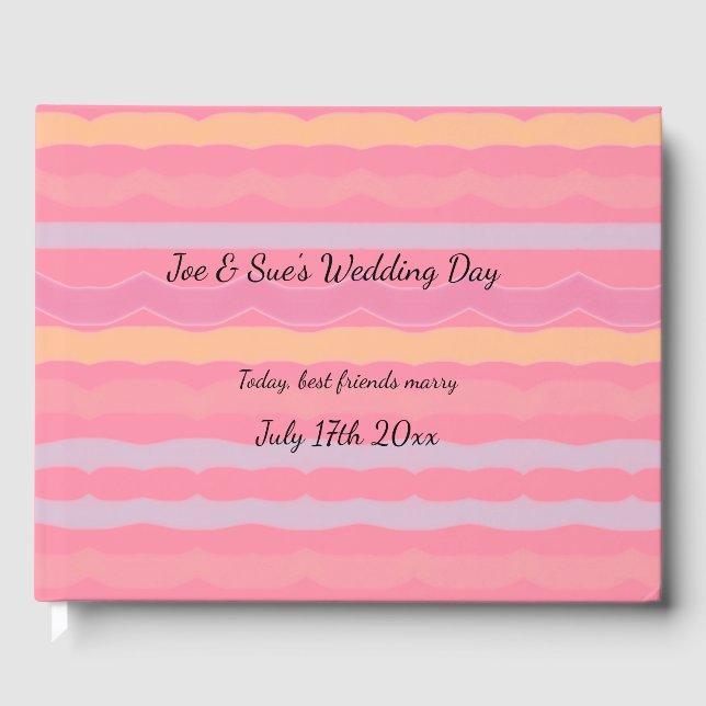 Mönstrad med Pastel Rand som Gästböcker (Framsida)