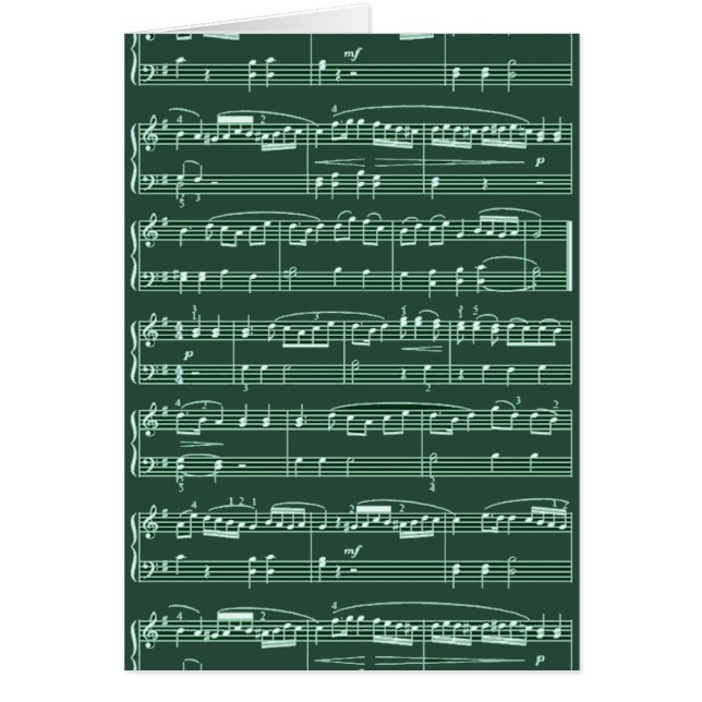 mönstrad musiknot hälsningskort (Framsidan)