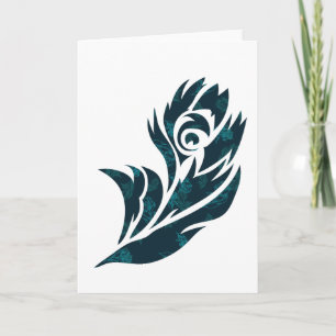Mönstrad påfågelfjäder Notecard Kort