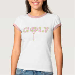 Mönstrad rosa t-skjorta för Golfutslagsplatsargyle T-shirt
