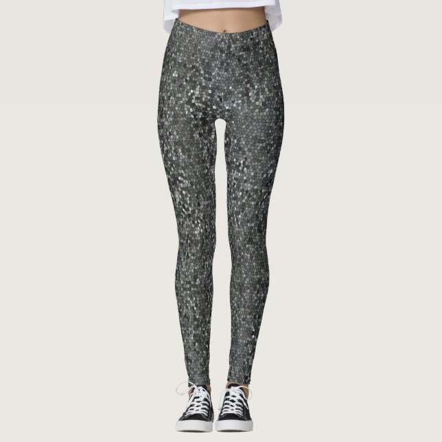 Mönstrad samtida mosaik leggings (Framsida)