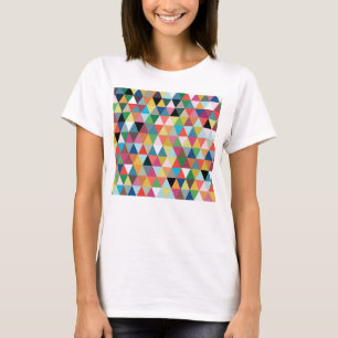 Mönstrad T-tröja för färgrik geometrisk triang T-shirt