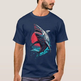 Mönstrad Vild Shark T Shirt