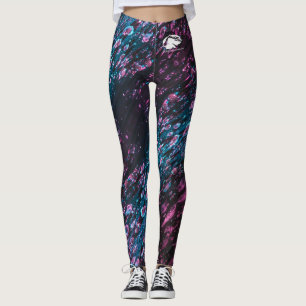Mönstrade baljväxter - vit B&B-Logotyp Leggings