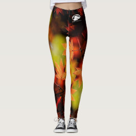 Mönstrade baljväxter - vit B&B-Logotyp Leggings