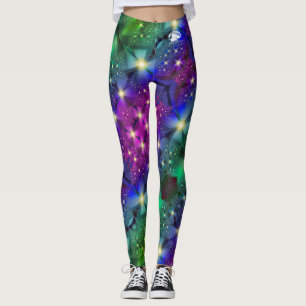 Mönstrade baljväxter - vit B&B-Logotyp Leggings