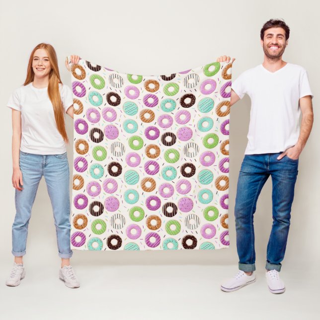 Mönstrade donutfiltar fleecefilt (På plats)