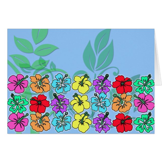 Mönstrade kort för tropisk hibiskus (Framsidan Horizontal)