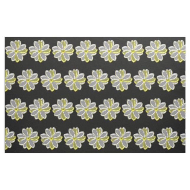 Mönstrande Daisy Flower Blommigt Patterned Craft F Tyg (Fat Quarter)