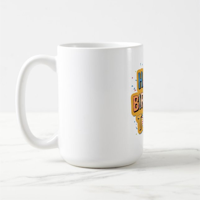 Mönstrat Grattis på födelsedagen Kaffemugg (Vänster)