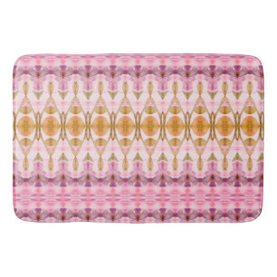 Mönstrat i Guld Rosa Plum och Olive Bath Mat Badrumsmatta
