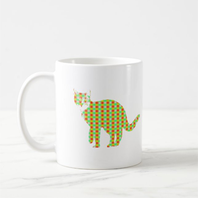 Mönstrat katt kaffemugg (Vänster)