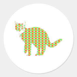 Mönstrat katt runt klistermärke
