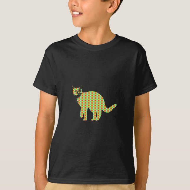 Mönstrat katt t-shirt (Framsida)