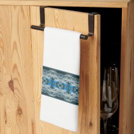 Mönstrat med blått och Grått Kökshandduk