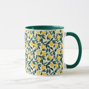 Mönstrat medelhavets ljusa Gult Lemon Mugg
