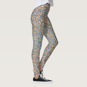 Mönstrat rött, görar grön, slösar märkes- leggings