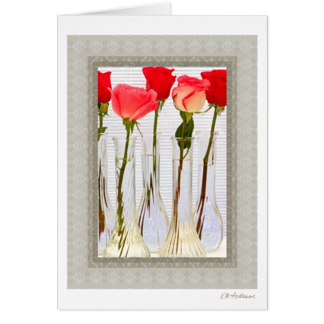 Mönstrat steg (höger) hälsningskort (Framsidan)