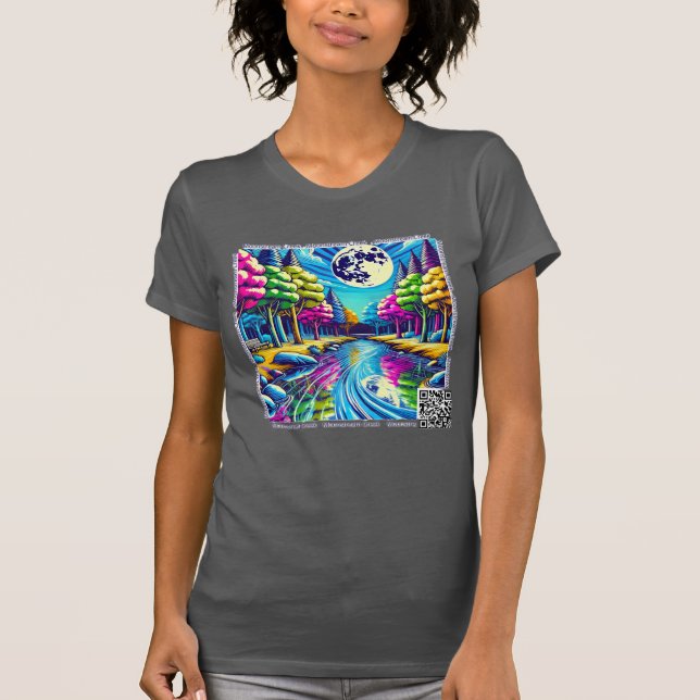 Monstream Creek Pop-Art Natur Design T-Shirt (Framsida)