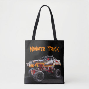 monstret lastbil tote bag tygkasse