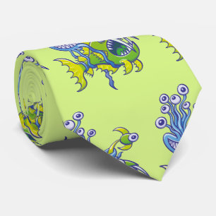 Monstrous bläckfisk som fångar en ful djuphavsfi slips