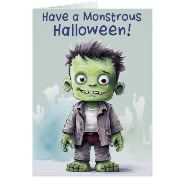Monstrous Halloween Hälsningskort (Framsidan)