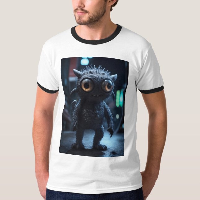 Monstrous Marvel: Kreativet Monster Design Shirt T (Framsida)