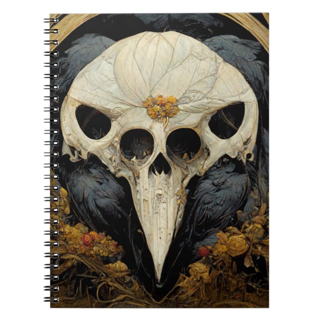 Monstrous Raven Horror Goth Gothic Anteckningsbok (Framsidan)