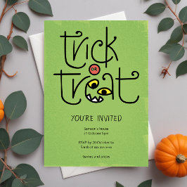 Monstrous trick-or-treat-inbjudan - grönt julkort
