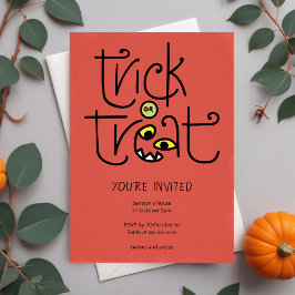 Monstrous trick-or-treat-inbjudan - orange julkort