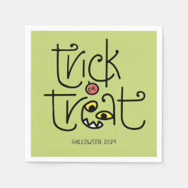 Monstrous trick-or-treat-napkin - grönt pappersservett