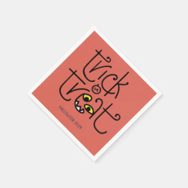 Monstrous trick-or-treat-napkin - orange pappersservett