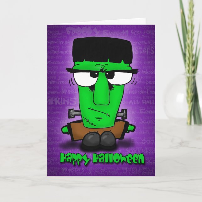 Monstrously roligt Frankie Halloween kort (Framsida)