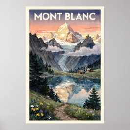 Mont Blanc Alpin Vintage Resa Poster