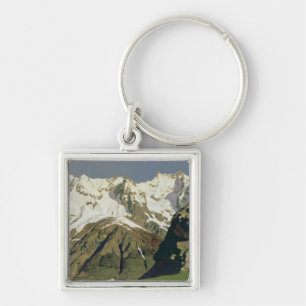 Mont Blanc berg, 1897 Fyrkantig Silverfärgad Nyckelring