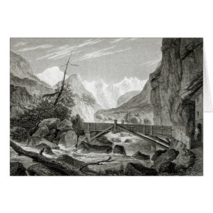 Mont Blanc från baden av St. Didier Hälsningskort