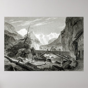 Mont Blanc från St. Didier Baths Poster