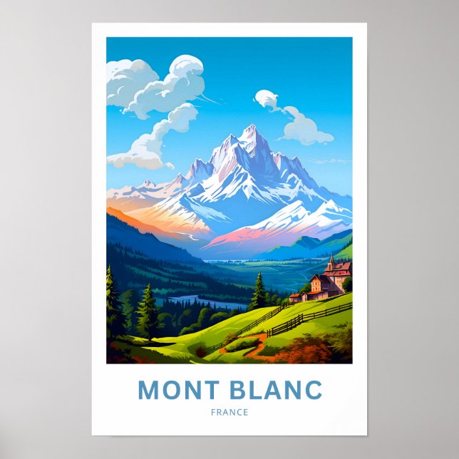 Mont Blanc France Travel Skriv ut Poster (Framsidan)