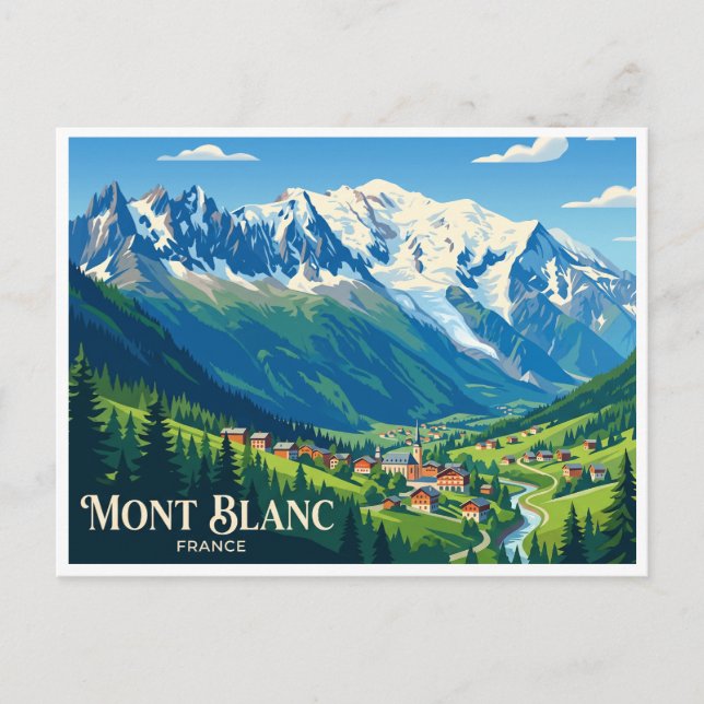 Mont Blanc, Frankrike Chamonix Vykort (Framsida)