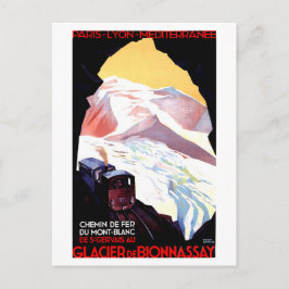 Mont Blanc, Frankrike från bergsområden, vintage j Vykort