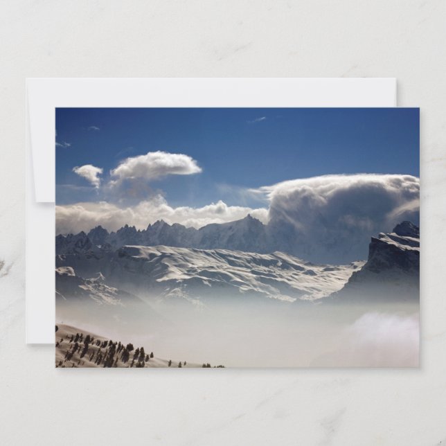 Mont Blanc Frankrike Helgdag-kort Julkort (Framsida)